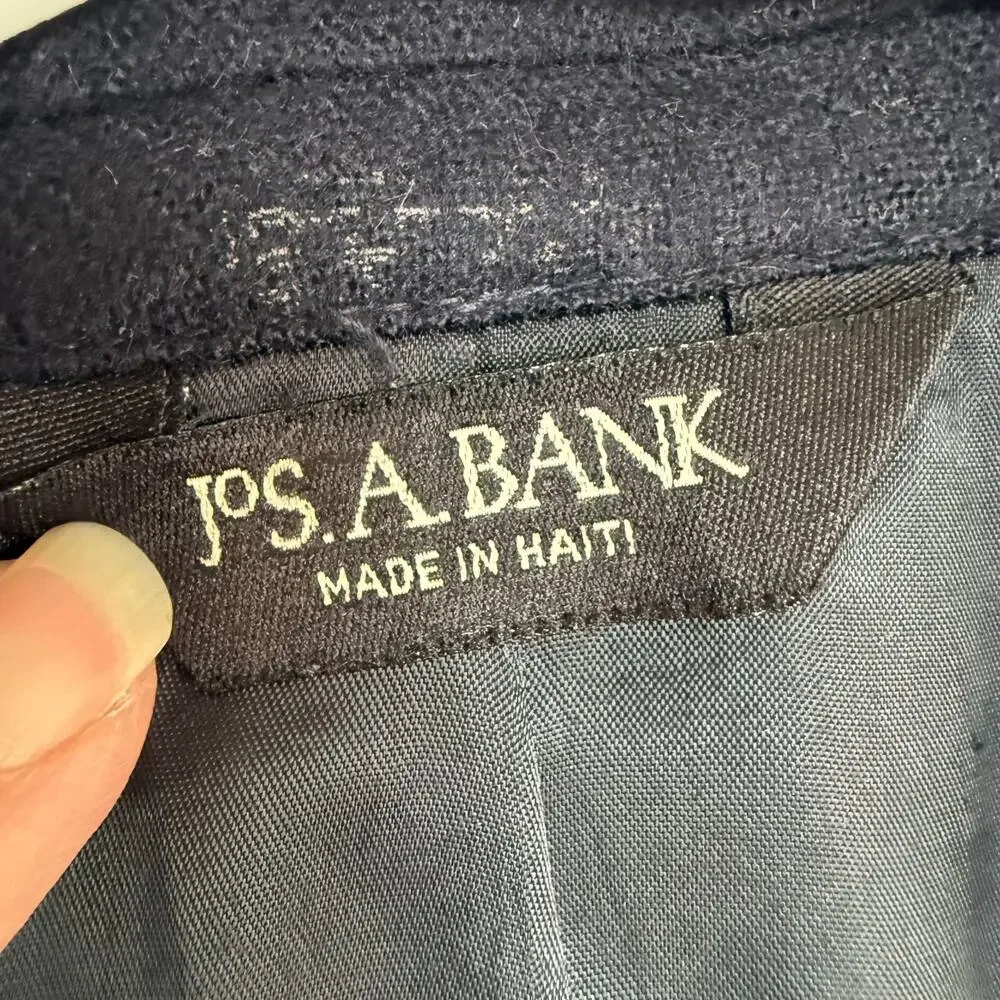 Jos A Bank 100% Cashmere Blazer Mens 42L Navy 2 Button Business Old Money